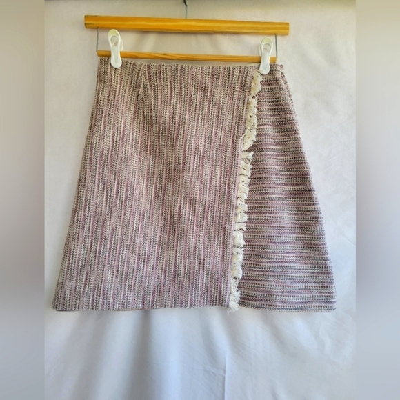 Anthropologie Maeve Fringe Woven Tweed Skirt - Picture 1 of 4